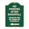Signmission No Parking After Snowfall Vehicles May Be Towed or Plowed-In with Left Arrow, A-DES-G-1824-23787 A-DES-G-1824-23787 - alternate 1